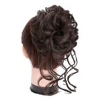 Ποστίς Κότσος συνθετική τρίχα υψηλής ποιότητας με αφέλειες και  κλάμερ τοποθέτησης- Καστανό σκουρό