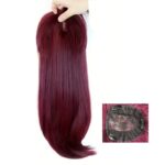 Γυναικείο Topper Τουπέ κορυφής μαλλιών με κλιπ μεγάλης επιφάνειας - Dark Red Κόκκινο 22 inches