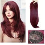 Γυναικείο Topper Τουπέ κορυφής μαλλιών με κλιπ μεγάλης επιφάνειας - Dark Red Κόκκινο 22 inches - Image 2