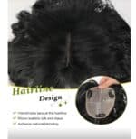 Topper- Τουπέ κορυφής με κλιπ μεγάλης επιφάνειας  με μπούκλες - Μαύρο χρώμα 14 inches - Image 3