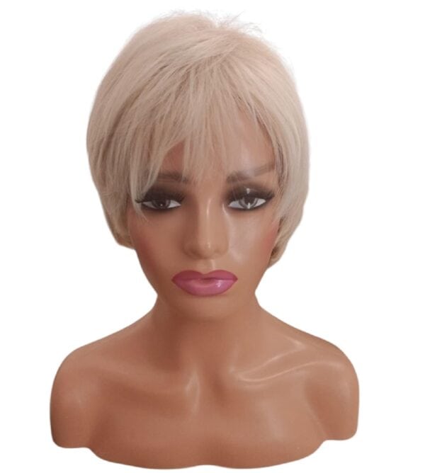 Γυναικεία περούκα σε Ξανθό ανοιχτό χρώμα συνθετική υψηλής ποιότητας 10 inches - Image 4