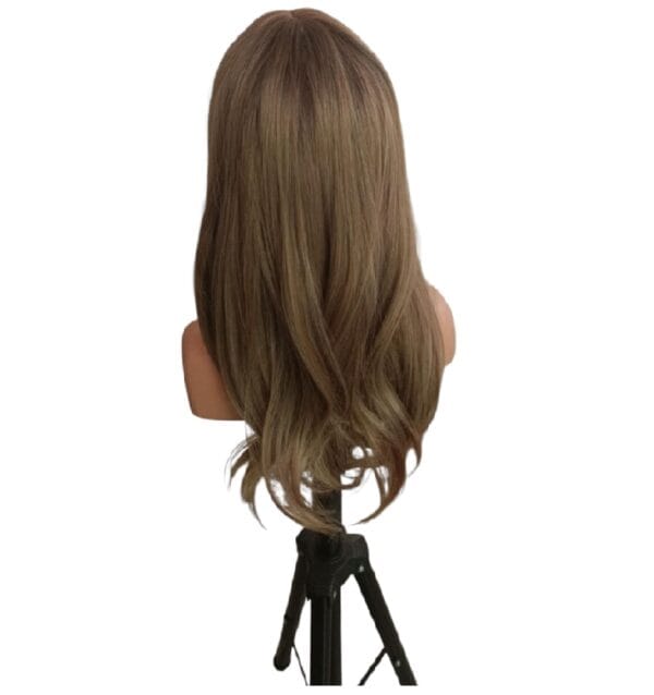 Γυναικεία περούκα σε καστανό ανοιχτό χρώμα συνθετική υψηλής ποιότητας με αφέλειες 20 inches - Image 5