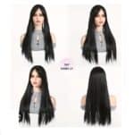 Γυναικείο Topper Τουπέ κορυφής μαλλιών με κλιπ Full Lace ( ραμμένο σε διαφάνεια)  - Μαύρo Black 24 inches - Image 2