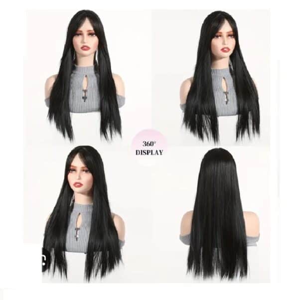 Γυναικείο Topper Τουπέ κορυφής μαλλιών με κλιπ Full Lace ( ραμμένο σε διαφάνεια)  - Μαύρo Black 24 inches - Image 2