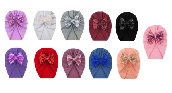 Σετ 6 παιδικές- βρεφικές κορδέλες + Τουρμπανάκι 0-4 χρονών - Image 3