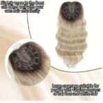 Γυναικείο Topper Τουπέ κορυφής μαλλιών με κλιπ μεγάλης επιφάνειας και Lace Front (ραμμένο σε διαφάνεια) - Ξανθό blonde wavy 20 inches - Image 3