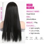 Γυναικείο Topper Τουπέ κορυφής μαλλιών με κλιπ Full Lace ( ραμμένο σε διαφάνεια)  - Μαύρo Black 24 inches - Image 3