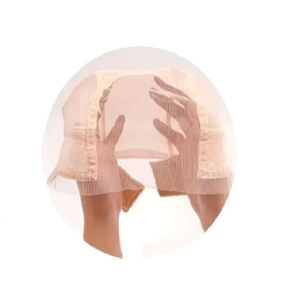 Σκουφάκι περούκας υφασμάτινο με HD lace (διαφάνεια) σε μπεζ χρώμα - Image 2