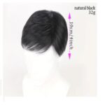 Ανδρικό Topper-Τουπέ κορυφής με κλιπ μεγάλης επιφάνειας φυσική τρίχα- Μαύρο χρώμα - Image 3