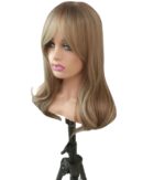 Γυναικεία περούκα σε καστανό ανοιχτό χρώμα συνθετική υψηλής ποιότητας με αφέλειες 20 inches - Image 4