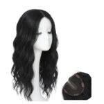 Topper- Τουπέ κορυφής με κλιπ μεγάλης επιφάνειας  με lace front (αόρατη εφαρμογή)- Μαύρο χρώμα 18 inches - Image 5