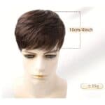 Ανδρικό Topper / Τουπέ κορυφής από φυσική τρίχα σε καστανό σκούρο χρώμα 10 inches - Image 2