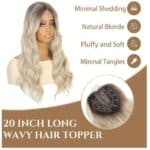 Γυναικείο Topper Τουπέ κορυφής μαλλιών με κλιπ μεγάλης επιφάνειας και Lace Front (ραμμένο σε διαφάνεια) - Ξανθό blonde wavy 20 inches - Image 4