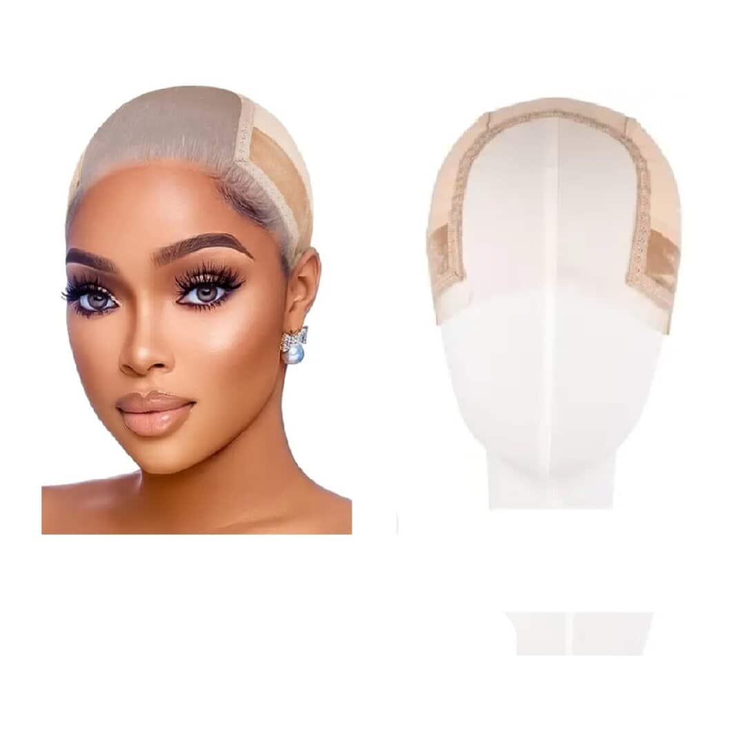 wig-cap-hd-lace Σκουφάκι περούκας υφασμάτινο με HD lace (διαφάνεια) σε μπεζ χρώμα - Image 1