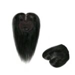 Γυναικείο Topper Τουπέ κορυφής μαλλιών από φυσική τρίχα  Full lace ( ραμμένο σε διαφάνεια ) - Black Μαύρο 10 inches