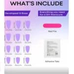 Press-on Nails Ψεύτικα νύχια σετ nail art 24 Τμχ  + 1 κόλλα- Metallic Μπορντό με snowflake - Image 4