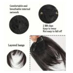 Φράντζα Ποστίς με 2 κλιπ και ραβώμενη σε Ξανθό πλατινέ  χρώμα - Image 4