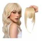 Φράντζα Ποστίς με 2 κλιπ και ραβώμενη σε Ξανθό πλατινέ  χρώμα - Image 2