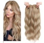 Γυναικείο Topper Τουπέ κορυφής μαλλιών με κλιπ μεγάλης επιφάνειας  20 inches - Blonde Ξανθό χρώμα - Image 3