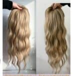 Γυναικείο Topper Τουπέ κορυφής μαλλιών με κλιπ μεγάλης επιφάνειας  20 inches - Blonde Ξανθό χρώμα - Image 4