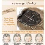 Γυναικείο Topper Τουπέ κορυφής μαλλιών με κλιπ μεγάλης επιφάνειας  14 inches - Ξανθό Honey Μελί - Image 3