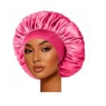 Γυναικείο Υφασμάτινο  Μαλακό Τουρμπάνι  μαλλιών Ύπνου Bonnet Hot Pink