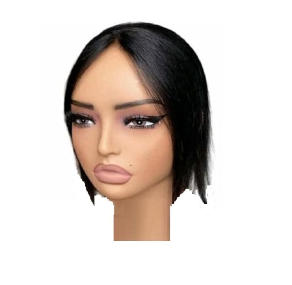 Γυναικείο Topper Τουπέ κορυφής μαλλιών από φυσική τρίχα  Full lace ( ραμμένο σε διαφάνεια ) - Black Μαύρο 10 inches - Image 2