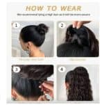 Ποστίς Αλογοουρά curly Ponytail συνθετική τρίχα υψηλής ποιότητας με χτενάκι φωλιά- Καστανό ανοιχτό με ξανθό ombre 30 inches - Image 3