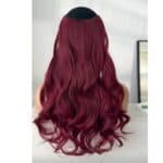 Τρέσα με 5 κλιπ U shape για έξτρα όγκο συνθετικής τρίχας υψηλής ποιότητας - Κόκκινο Burgundy 22 inches - Image 5