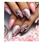 Press-on Nails Ψεύτικα νύχια σετ nail art 24 Τμχ  + 1 κόλλα- Pink Designs