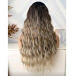 Τρέσα με 5 κλιπ U shape για έξτρα όγκο συνθετικής τρίχας υψηλής ποιότητας - Ombre Ξανθό 24 Inches - Image 2