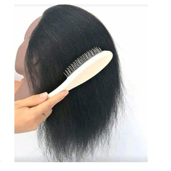 Ξύλινη χτένα με μεταλλικά δόντια ειδική για περούκες και topper - Image 3