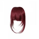 Φράντζα Ποστίς με 2 κλιπ και ραβώμενη σε  Κόκκινο red μπορντό χρώμα