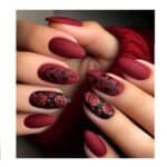 Press-on Nails Ψεύτικα νύχια σετ nail art 24 Τμχ  + 1 κόλλα- Dark Red Passion