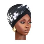 Γυναικείο  Μαλακό Τουρμπάνι  μαλλιών - Black white beauty (Μαύρο)