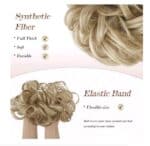 Ποστίς Κότσος με λάστιχο συνθετική τρίχα υψηλής ποιότητας - Ξανθό με ανταύγειες - Image 2