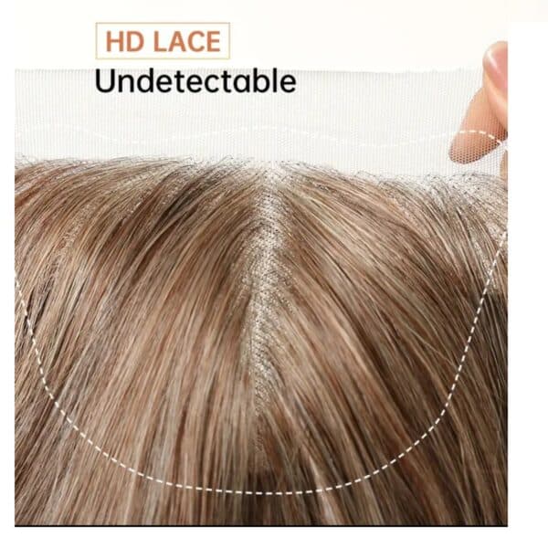 Γυναικεία περούκα Full lace 13x6 (αόρατη εφαρμογή) σε καστανό ανοιχτό χρώμα συνθετική υψηλής ποιότητας 18 inches - Image 5