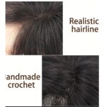 Γυναικείο Topper Τουπέ κορυφής μαλλιών από φυσική τρίχα  Full lace ( ραμμένο σε διαφάνεια ) - Καστανό mocka 12inches - Image 6