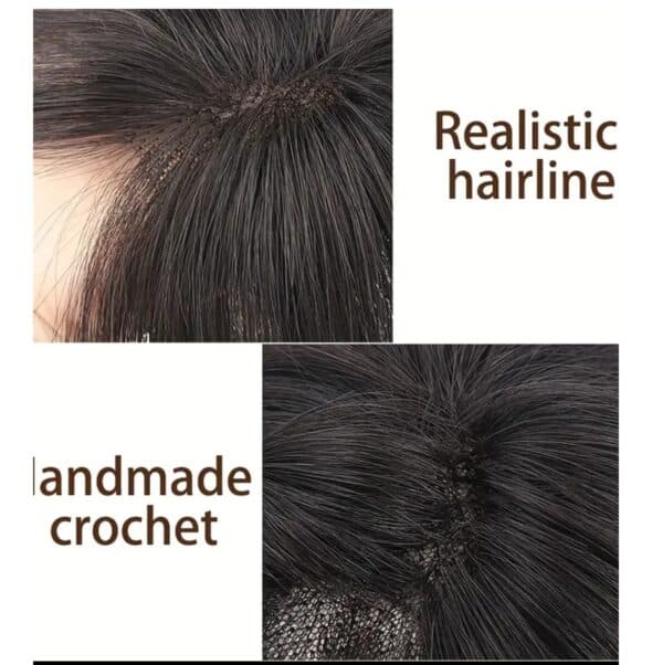 Γυναικείο Topper Τουπέ κορυφής μαλλιών από φυσική τρίχα  Full lace ( ραμμένο σε διαφάνεια ) - Καστανό mocka 12inches - Image 6