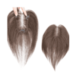 Γυναικείο Topper Τουπέ κορυφής μαλλιών από φυσική τρίχα  Full lace ( ραμμένο σε διαφάνεια ) - Καστανό σκούρο Brown 12 inches