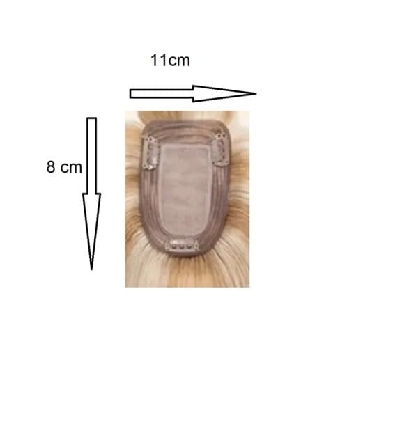 Γυναικείο Topper Τουπέ κορυφής μαλλιών από φυσική τρίχα με 3 κλιπ στήριξης -Κόκκινο Ρουμπινί χρώμα  16 inches - Image 3