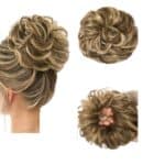 Ποστίς Κότσος με λάστιχο συνθετική τρίχα υψηλής ποιότητας - Μελί με ξανθές ανταύγειες χρώμα