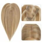 Γυναικείο Topper Τουπέ κορυφής μαλλιών από φυσική τρίχα  Full lace ( ραμμένο σε διαφάνεια ) - Ξανθό με ανταύγειες 11 inches