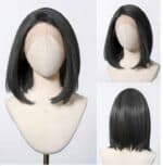 Γυναικεία περούκα Full lace 13x6 (αόρατη εφαρμογή) σε μαύρο χρώμα συνθετική υψηλής ποιότητας 12 inches - Image 2