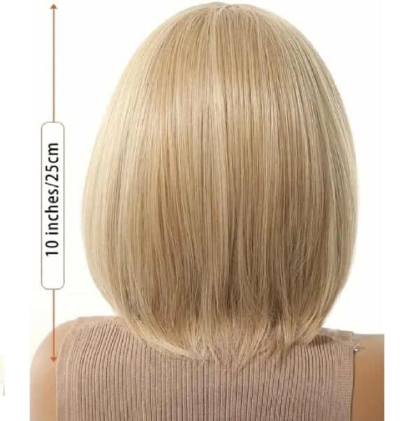 Γυναικεία περούκα Full lace 13x4 (αόρατη εφαρμογή) σε ξανθό χρώμα συνθετική υψηλής ποιότητας 12 inches - Image 5