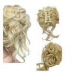 Ποστίς Κότσος συνθετική τρίχα υψηλής ποιότητας με αφέλειες και  κλάμερ τοποθέτησης- Ξανθό ανοιχτό