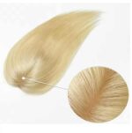 Γυναικείο Topper Τουπέ κορυφής μαλλιών από φυσική τρίχα Silk base ( όψη δέρματος στην χωρίστρα ) - Ξανθό 12 inches - Image 3