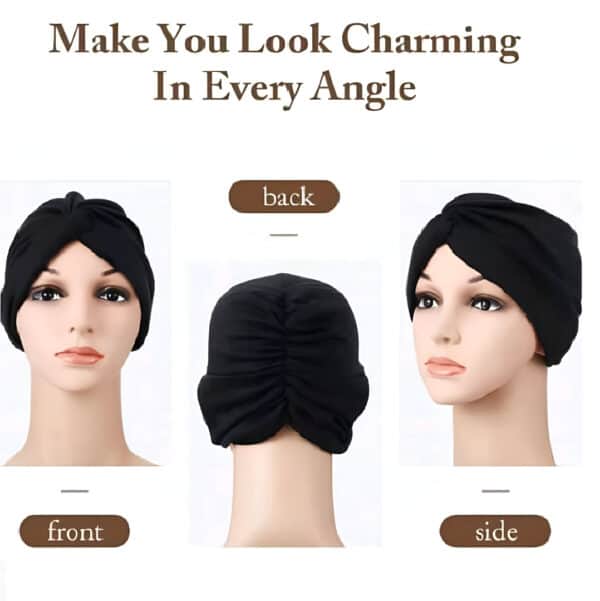 Γυναικείο Υφασμάτινο  Μαλακό Τουρμπάνι  μαλλιών Navy blue - Image 2