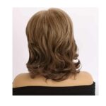 Γυναικεία περούκα curly σε καστανό ανοιχτό χρώμα με αφέλειες συνθετική υψηλής ποιότητας 15 inches - Image 3