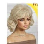 Γυναικεία Περούκα συνθετική υψηλής ποιότητας κυματιστή σε ξανθό χρώμα 12 inches - Image 3